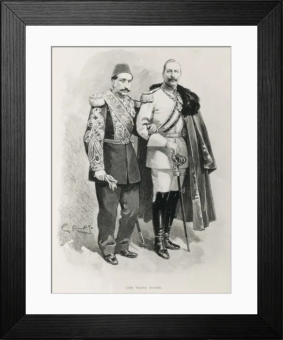 Framed Print : The Ottoman sultan Abdulhamid II and the German kaiser William II. FRANCE. Paris. Bibliothque des Arts Dcoratifs (Decorative Arts Library)