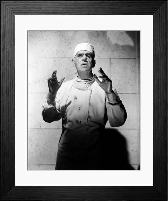 Framed Print : FRANKENSTEIN 1970, Boris Karloff, 1958 Framed Print : FRANKENSTEIN 1970, Boris Karloff, 1958