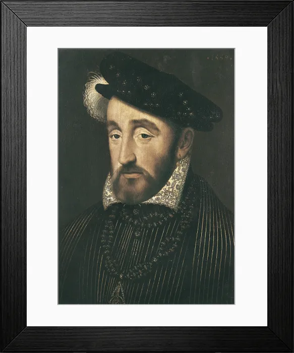 Framed Print : CLOUET, Franois (1505-1573). Henry II. 1559. Renaissance art. Oil on wood. ITALY. Florence. Pitti Palace. AISA / Everett Collection**US SALES ONLY** Framed Print : CLOUET, Franois (1505-1573). Henry II. 1559. Renaissance art. Oil on wood. ITALY. Florence. Pitti Palace. AISA / Everett Collection**US SALES ONLY**