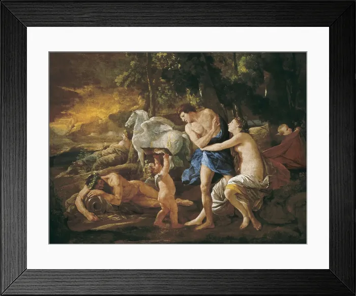 Framed Print : POUSSIN, Nicolas (1594-1665). Cephalus and Aurora. 1627 - 1630. Representation after the version of the story in Book 7 of Ovid's Metamorphoses'. Classicism