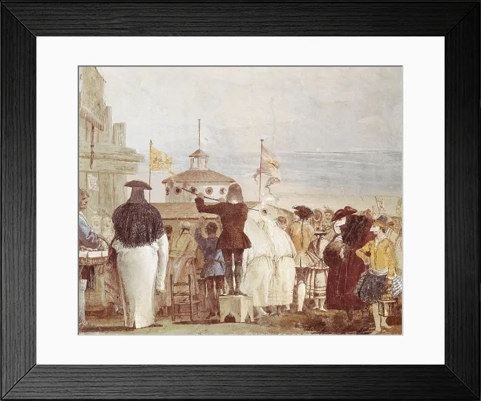 Framed Print : The New World. 1757. ITALY. Vicenza. Villa Valmarana. Stanza del Carnevale. Detail. Rococo. Fresco. AISA / Everett Collection (53458)**US SALES ONLY**
