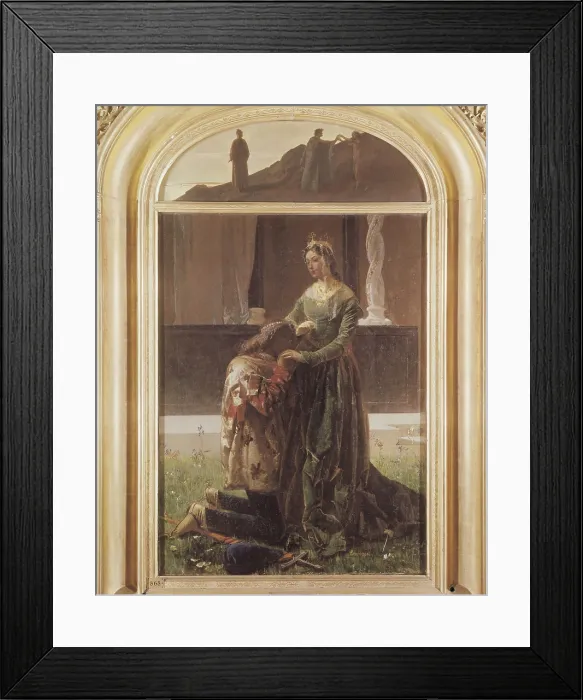 Framed Print : FARUFFINIFederico (1831-1879). Sordello and Cunizza. 1864. Oil on canvas. ITALY. Milan. Pinacotheca of Brera. AISA / Everett Collection (53526)**US SALES ONLY**