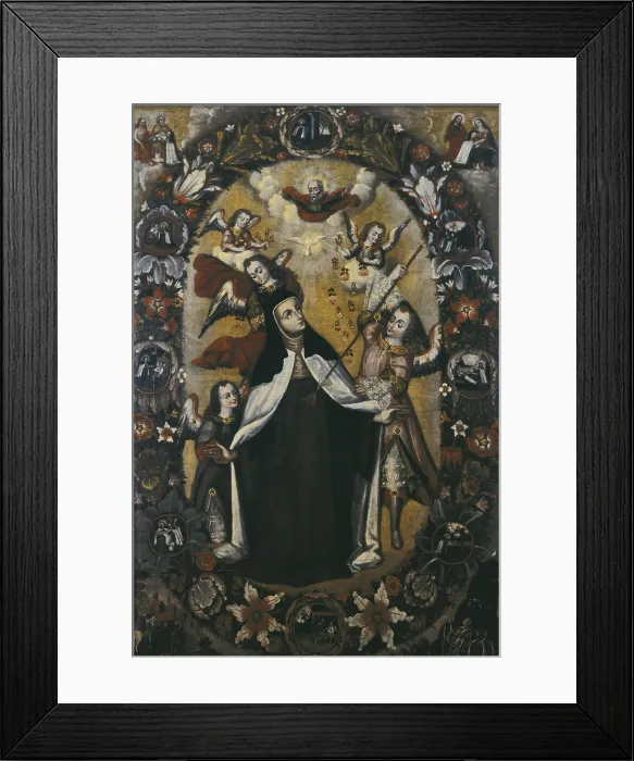 Framed Print : St. Teresa in Ecstasy. Anonymous author of La Paz. 17th c. Colonial baroque. Oil on canvas. BOLIVIA. La Paz. National Museum of Art