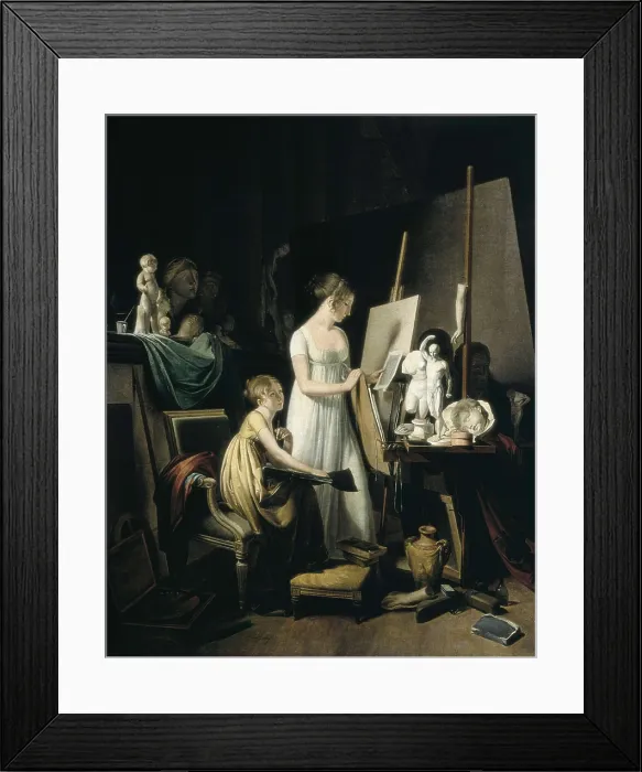 Framed Print : BOILLY, Louis Leopold (1761-1845). A Painter's Studio. ca. 1800. Neoclassicism. Oil on canvas. UNITED STATES OF AMERICA. Washington. National Gallery of Art