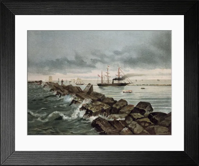 Framed Print : The Suez Canal, inaugurated the 17th September 1869. Litography. AISA / Everett Collection**US SALES ONLY**