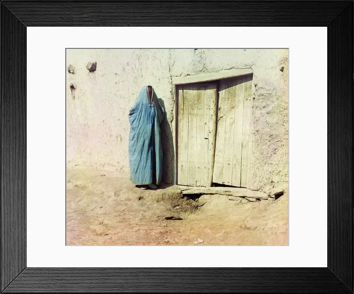 Framed Print : Sart woman, original title: Sartianka, Samarkand, photograph by Sergei Mikhailovich Prokudin-Gorskii, 1905-1915