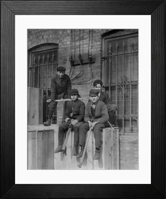 Framed Print : Stock boys and hustlers in yard of Dey Bros. & Company Department Store. 11:30 A.M. Syracuse, New York, photograph by Lewis Wickes Hine, February, 1910 Framed Print : Stock boys and hustlers in yard of Dey Bros. & Company Department Store. 11:30 A.M. Syracuse, New York, photograph by Lewis Wickes Hine, February, 1910