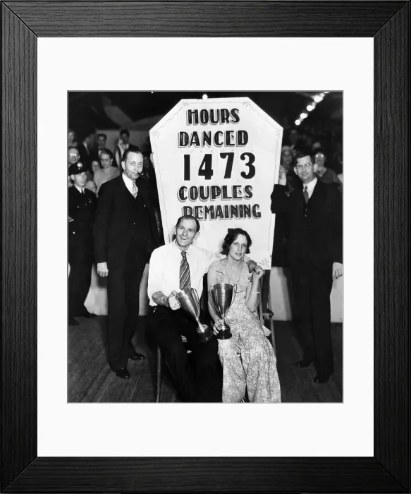 Framed Print : 56-year-old Frank Miller and 22-year-old Ruth Smith win a dance marathon in Atlantic City. They danced for more than 61 days, 1931. Courtesy: CSU Archives / Everett Collection