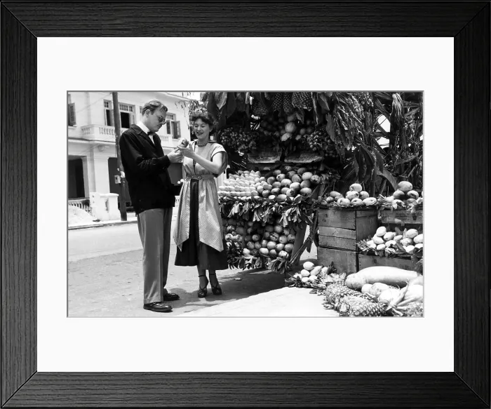 Framed Print : Typical fruit stand in Havana, Cuba, 1957. Courtesy: CSU Archives / Everett Collection