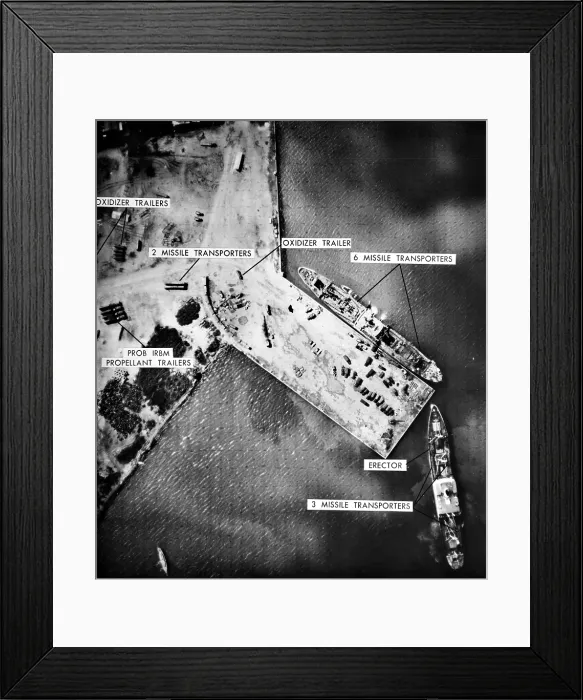 Framed Print : Cuban Missile Crisis: U.S. reconnaissance photo of Soviet missile site at Mariel Naval Port, Cuba, November 8, 1962. Courtesy: CSU Archives / Everett Collection Framed Print : Cuban Missile Crisis: U.S. reconnaissance photo of Soviet missile site at Mariel Naval Port, Cuba, November 8, 1962. Courtesy: CSU Archives / Everett Collection