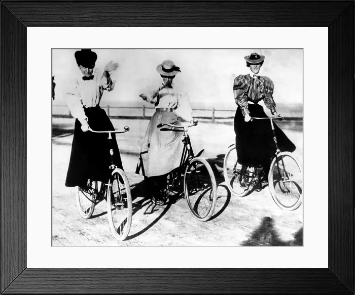 Framed Print : Women riding bicycles, 1900. Courtesy: CSU Archives / Everett Collection