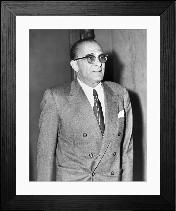 Framed Print : Vito Genovese (1897-1969), boss of the Genovese Crime family (formerly Luciano) in 1959