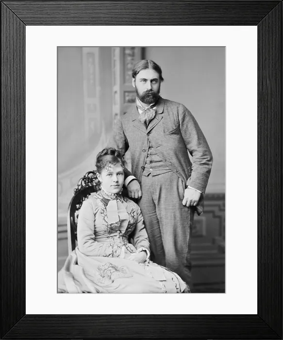 Framed Print : President Ulysses Grant's only daughter, Nellie, with her new husband, Algernon Sartoris a British diplomat in 1874