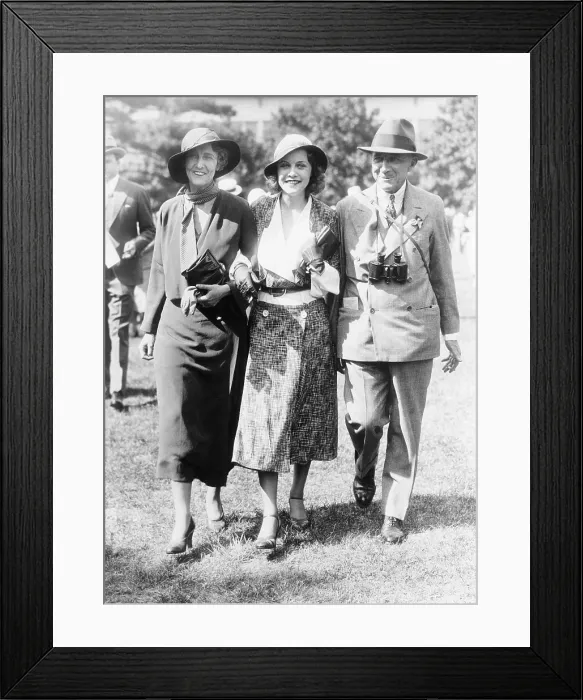Framed Print : After getting away with murder, Grace Fortescue with her daughter, Helene, and her husband, Major Granville R. Fortescue, at Belmont Park, Long Island, N.Y. on May 30, 1932 Framed Print : After getting away with murder, Grace Fortescue with her daughter, Helene, and her husband, Major Granville R. Fortescue, at Belmont Park, Long Island, N.Y. on May 30, 1932