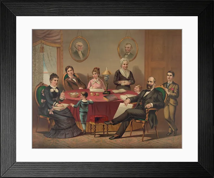 Framed Print : The James Garfield family in 1880, the year of his election to the U.S. Presidency