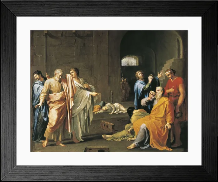 Framed Print : DUFRESNOY, Charles Alphonse (1611-1668). The Death of Socrates. mid. 17th c. Oil on canvas. ITALY. Florence. Pitti Palace. AISA / Everett Collection**US SALES ONLY**