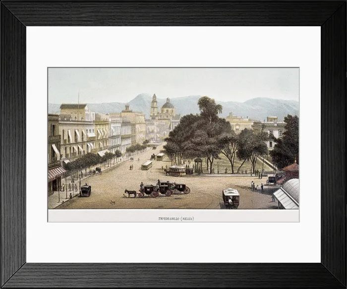 Framed Print : Mexico City. El Empedradillo (1885). Litography. AISA / Everett Collection**US SALES ONLY** Framed Print : Mexico City. El Empedradillo (1885). Litography. AISA / Everett Collection**US SALES ONLY**