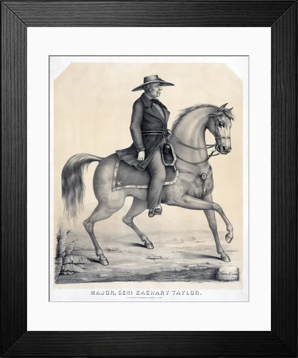 Framed Print : Zachary Taylor, 'rough & ready'. Major General of the Mexican-American War. print ca. 1847