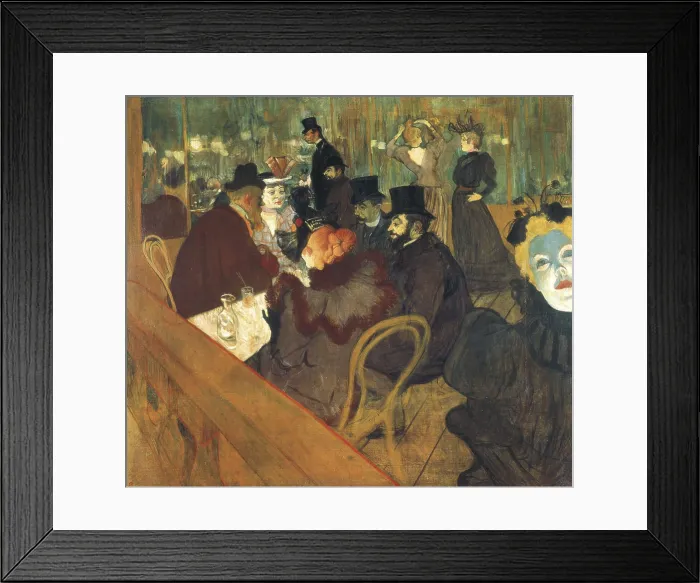 Framed Print : TOULOUSE-LAUTREC, Henri de (1864-1901). At the Moulin Rouge. 1892-1895. Post-Impressionism. Oil on canvas. UNITED STATES OF AMERICA. Chicago. Art Institute of Chicago