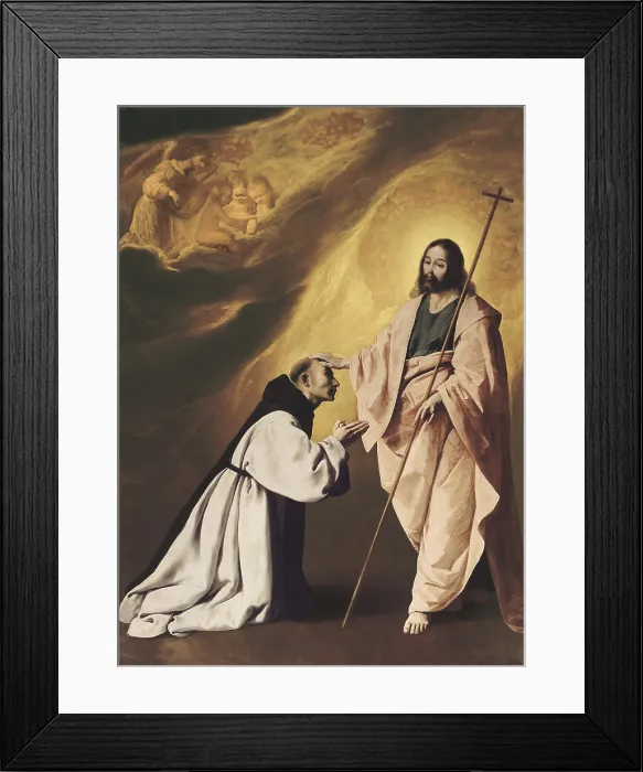 Framed Print : ZURBARAN, Francisco de (1598-1664). Christ appearing to Father Salmeron. 1638 - 1639. SPAIN. Guadalupe. Royal Monastery of Our Lady of Guadalupe. Baroque art. Oil on canvas. - P Framed Print : ZURBARAN, Francisco de (1598-1664). Christ appearing to Father Salmeron. 1638 - 1639. SPAIN. Guadalupe. Royal Monastery of Our Lady of Guadalupe. Baroque art. Oil on canvas. - P