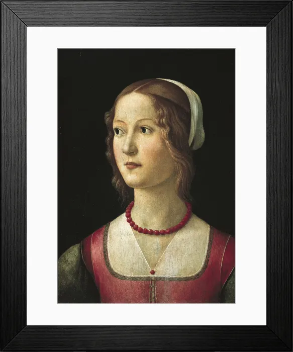 Framed Print : GHIRLANDAIODomenico di Tommaso Bigordicalled (1449-1494). Portrait of a Young Woman. ca. 1485. Renaissance art. Quattrocento. Tempera on wood. PORTUGAL. Lisbon Framed Print : GHIRLANDAIODomenico di Tommaso Bigordicalled (1449-1494). Portrait of a Young Woman. ca. 1485. Renaissance art. Quattrocento. Tempera on wood. PORTUGAL. Lisbon