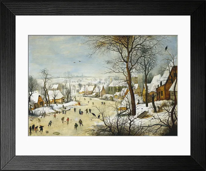 Framed Print : BreugelPieterIIThe Youngercalled 'Hell Bruegel' (1564-1638). Winter landscape. Flemish art. Oil on wood. AUSTRIA. Vienna