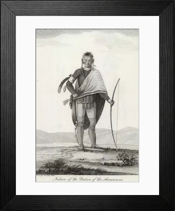 Framed Print : Indian of the nation of Shawanoes (Shawnee) was an Algonquian-speaking North American Indian people who lived in the central Ohio River Valley Framed Print : Indian of the nation of Shawanoes (Shawnee) was an Algonquian-speaking North American Indian people who lived in the central Ohio River Valley