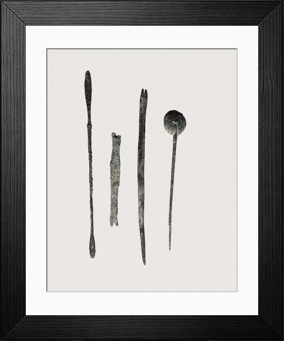 Framed Print : Roman surgical instruments, 1st-3rd c. SPAIN. Sabadell. Sabadell History Museum. AISA / Everett Collection**US SALES ONLY**