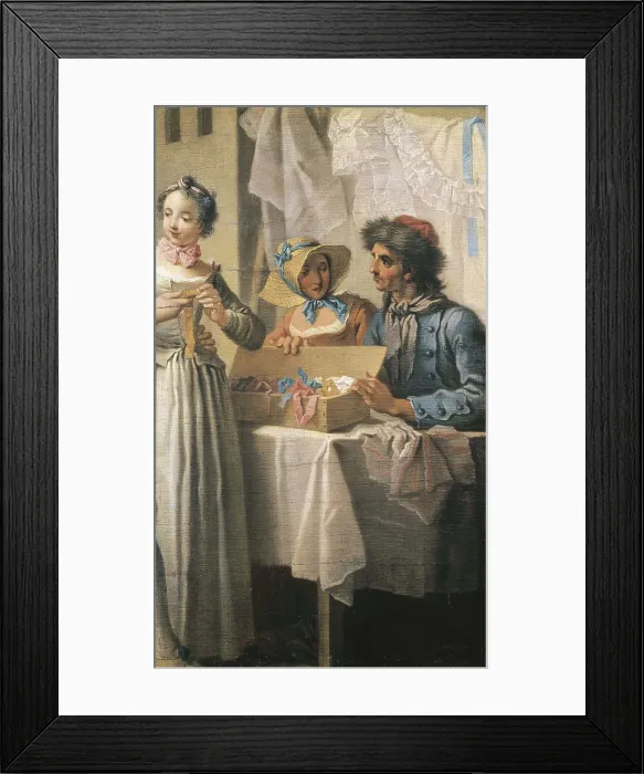 Framed Print : JEAURAT, Etienne (1699-1789). The Ribbon Seller. 1733. Oil on canvas. FRANCE. Paris. Muse Carnavalet (Carnavalet Museum). AISA / Everett Collection**US SALES ONLY** Framed Print : JEAURAT, Etienne (1699-1789). The Ribbon Seller. 1733. Oil on canvas. FRANCE. Paris. Muse Carnavalet (Carnavalet Museum). AISA / Everett Collection**US SALES ONLY**