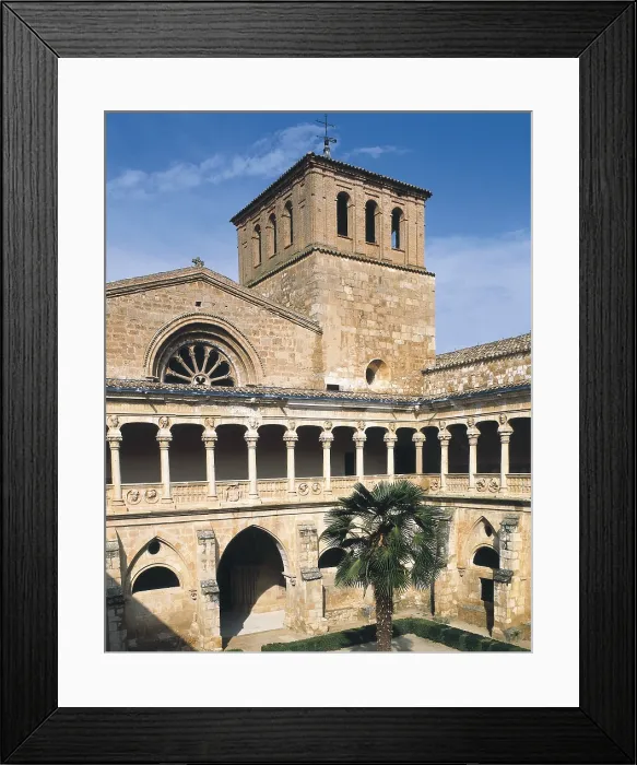 Framed Print : SPAIN. Vimbod. Monastery of Poblet. Cloister of the knights and top sight of the tower (12th - 14th c.). Cistercian art. Architecture Framed Print : SPAIN. Vimbod. Monastery of Poblet. Cloister of the knights and top sight of the tower (12th - 14th c.). Cistercian art. Architecture