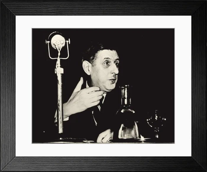 Framed Print : GAULLE, Charles de (1890-1970). Press conference of Charles De Gaulle in the Maison de la Rsistance of Paris (12th november 1947). AISA / Everett Collection**US SALES ONLY**