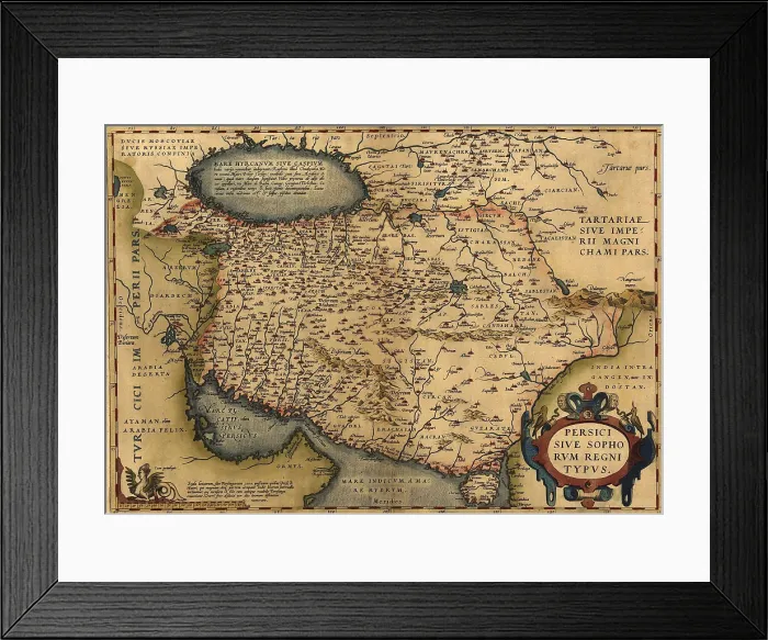Framed Print : 1570 map of Persia, from Abraham Ortelius atlas, 'Theatrvm orbis terrarvm'(Epitome of the Theater of the Worlde)