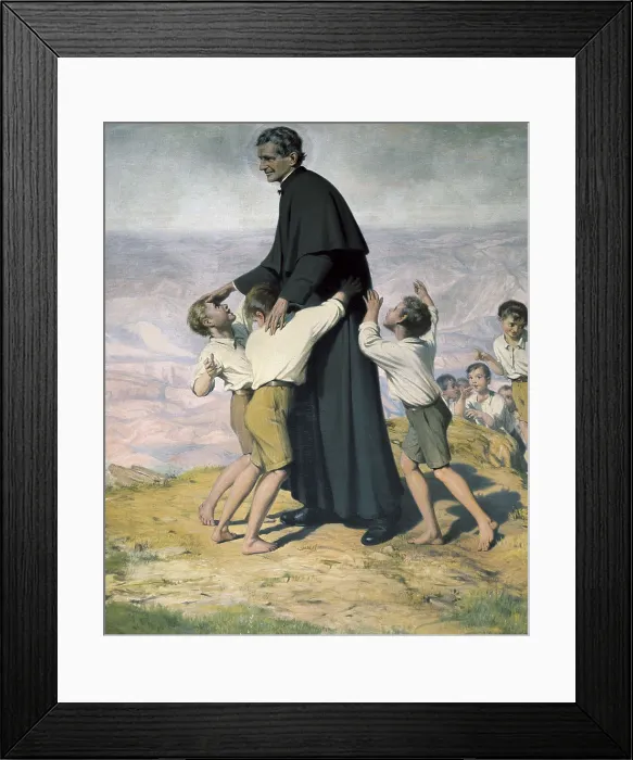 Framed Print : BoscoSaint John (1815-1888). Italian priest and educator. Painting by Ramon Bofarull. Painting. AISA / Everett Collection - Image has fine art copyright