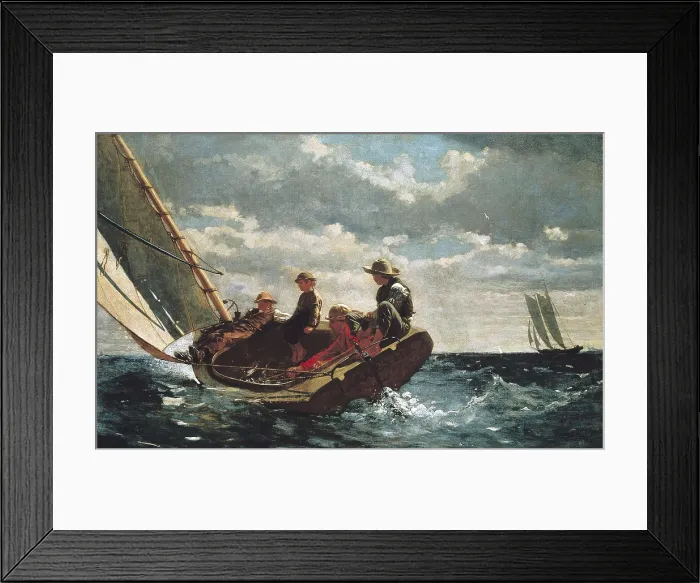 Framed Print : HOMER, Winslow (1830-1910). Breezing up (A Fair Wind). 1873 - 1876. Realism. Oil on canvas. UNITED STATES OF AMERICA. Washington. National Gallery of Art