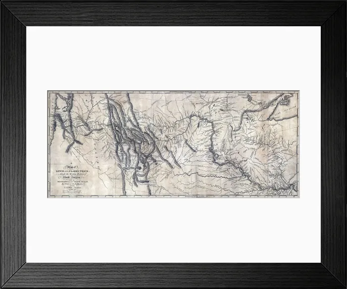 Framed Print : A map of Lewis and Clark's track, across the western portion of North America from the Mississippi to the Pacific Ocean, from a book by Meriwether Louis Framed Print : A map of Lewis and Clark's track, across the western portion of North America from the Mississippi to the Pacific Ocean, from a book by Meriwether Louis