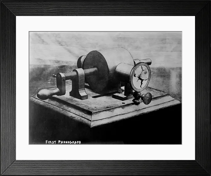 Framed Print : The first phonograph, circa 1860s