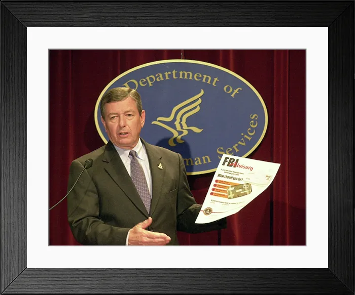 Framed Print : John Ashcroft, the 79th United States Attorney General. ca. 2002-2005 Framed Print : John Ashcroft, the 79th United States Attorney General. ca. 2002-2005