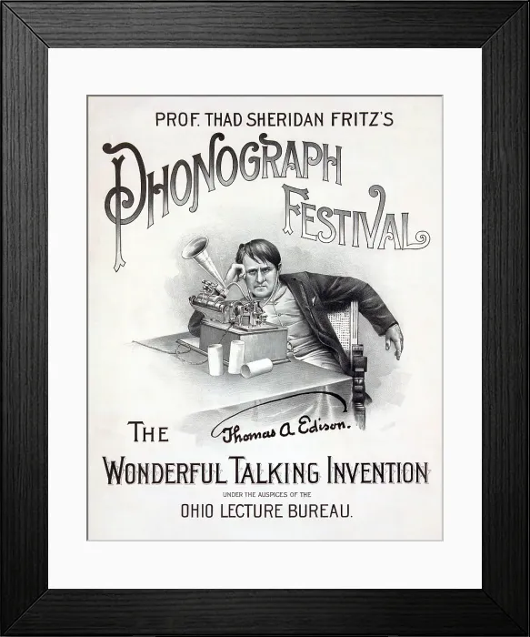 Framed Print : Poster for a music festival, text reads: Prof Framed Print : Poster for a music festival, text reads: Prof