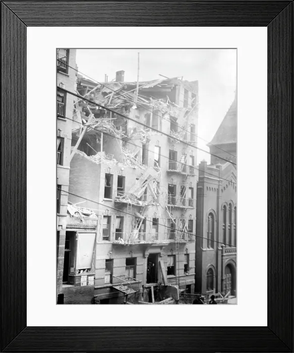 Framed Print : Lexington Avenue bombing. Dynamite smuggled from Russia detonated at the apartment of Latvian Anarchist Louise Berger Framed Print : Lexington Avenue bombing. Dynamite smuggled from Russia detonated at the apartment of Latvian Anarchist Louise Berger