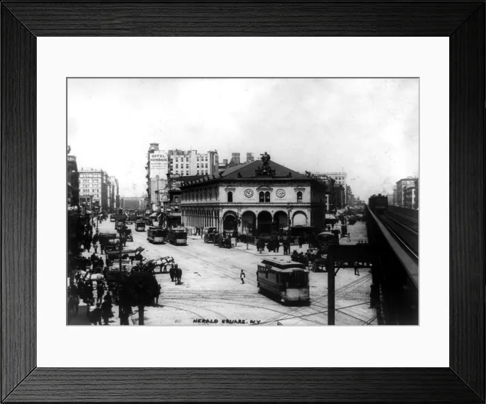 Framed Print : New York City, Herald Square, the New York Herald Building is at center, circa 1890s