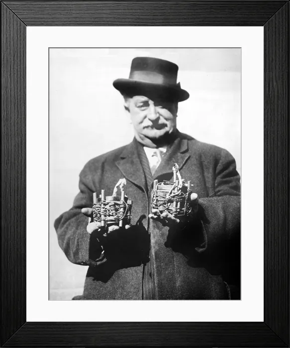 Framed Print : New York City Fire Department Inspector Owen Eagan (1857-1920) and bombs. Eagan was famous for defusing over 7, 000 anarchist bombs during his long career. 1919