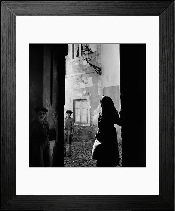 Framed Print : Medieval street in Alfama, Lisbon, Portugal, photograph by Toni Frissell, circa 1940s Framed Print : Medieval street in Alfama, Lisbon, Portugal, photograph by Toni Frissell, circa 1940s