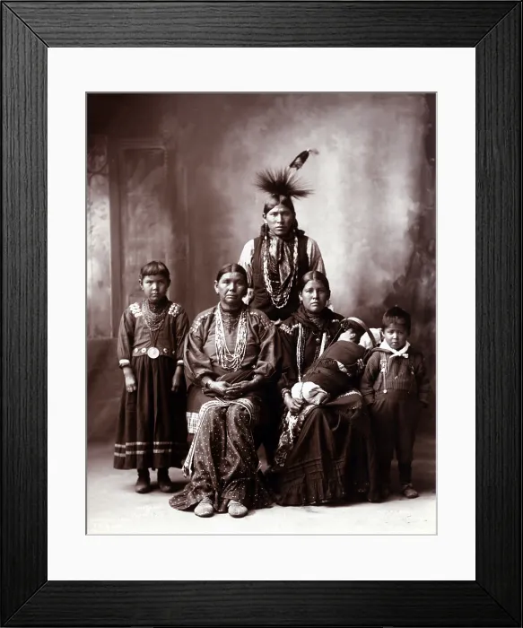 Framed Print : Native American family, original title: Sauk Indian family, photograph by Frank A. Rinehart, 1899 Framed Print : Native American family, original title: Sauk Indian family, photograph by Frank A. Rinehart, 1899