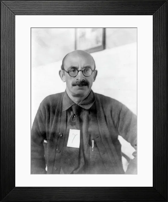 Framed Print : The anarchist Alexander Berkman. He tried to assassinate Henry Clay Frick and John D. Rockefeller. Mugshot taken prior to deportation, 1919
