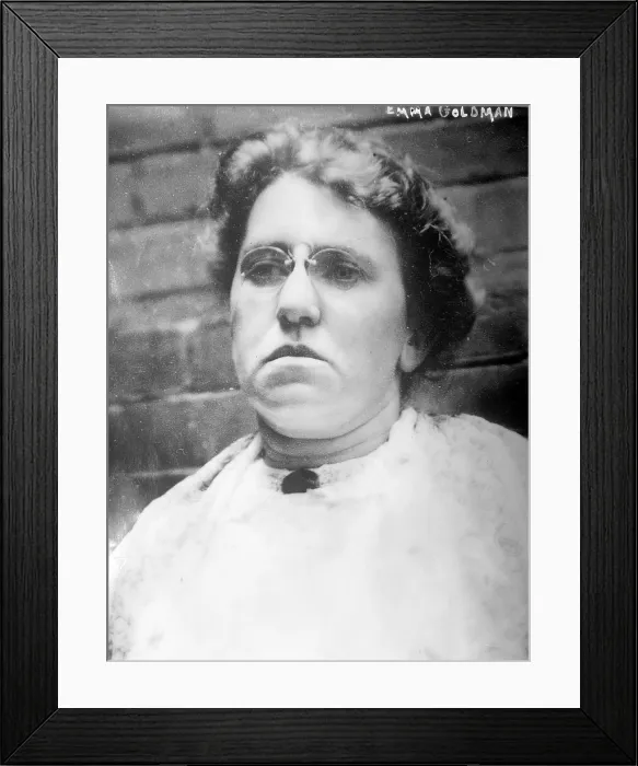 Framed Print : Emma Goldman. Anarchist and radical revolutionary, she was deported in 1919. photo 1907