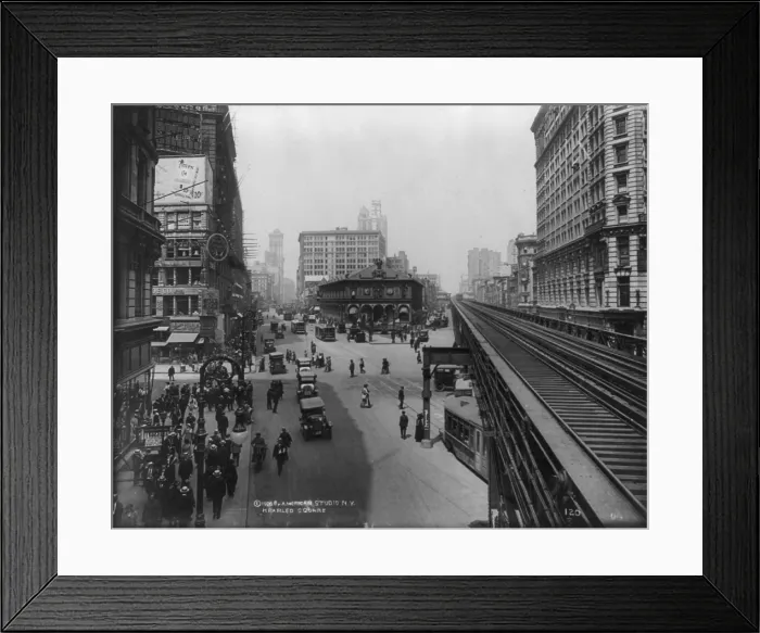Framed Print : New York City, Herald Square, New York Herald Building is at center, circa 1920 Framed Print : New York City, Herald Square, New York Herald Building is at center, circa 1920