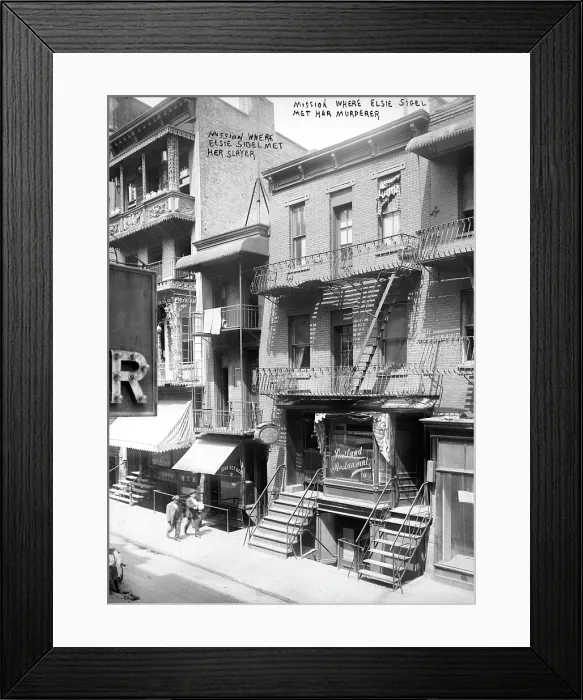 Framed Print : New York City, 782 8th Avenue, the Mission house where Elsie Sigel was murdered at the age of 19, 1909
