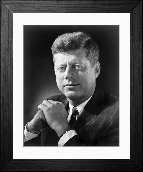 Framed Print : President John F. Kennedy in a 1961 portrait