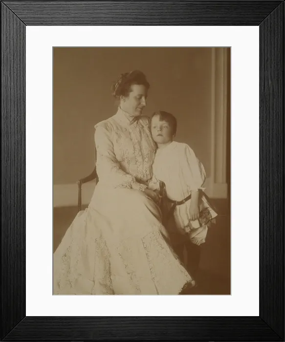 Framed Print : First Lady Edith Roosevelt, with youngest son, Quentin, in a 1903 portrait by Frances Benjamin Johnston Framed Print : First Lady Edith Roosevelt, with youngest son, Quentin, in a 1903 portrait by Frances Benjamin Johnston