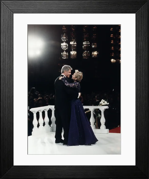 Framed Print : President Bill Clinton and Hillary Rodham Clinton, dancing at an 1993 inaugural ball Framed Print : President Bill Clinton and Hillary Rodham Clinton, dancing at an 1993 inaugural ball